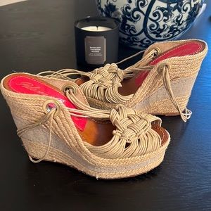 Paloma Barcelo Woven Linen Espadrilles